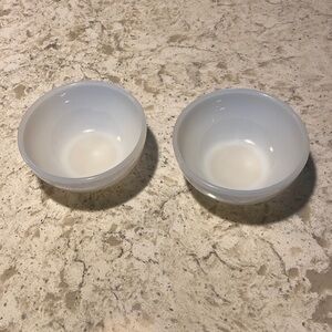 2 FIRE KING~#3~WHITE~MILKGLASS BOWLS~ICE CREAM/CEREAL BOWLS~GREAT CONDITION~G13